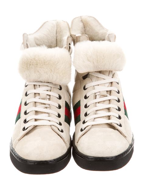 gucci trainers fur|Gucci platform trainers.